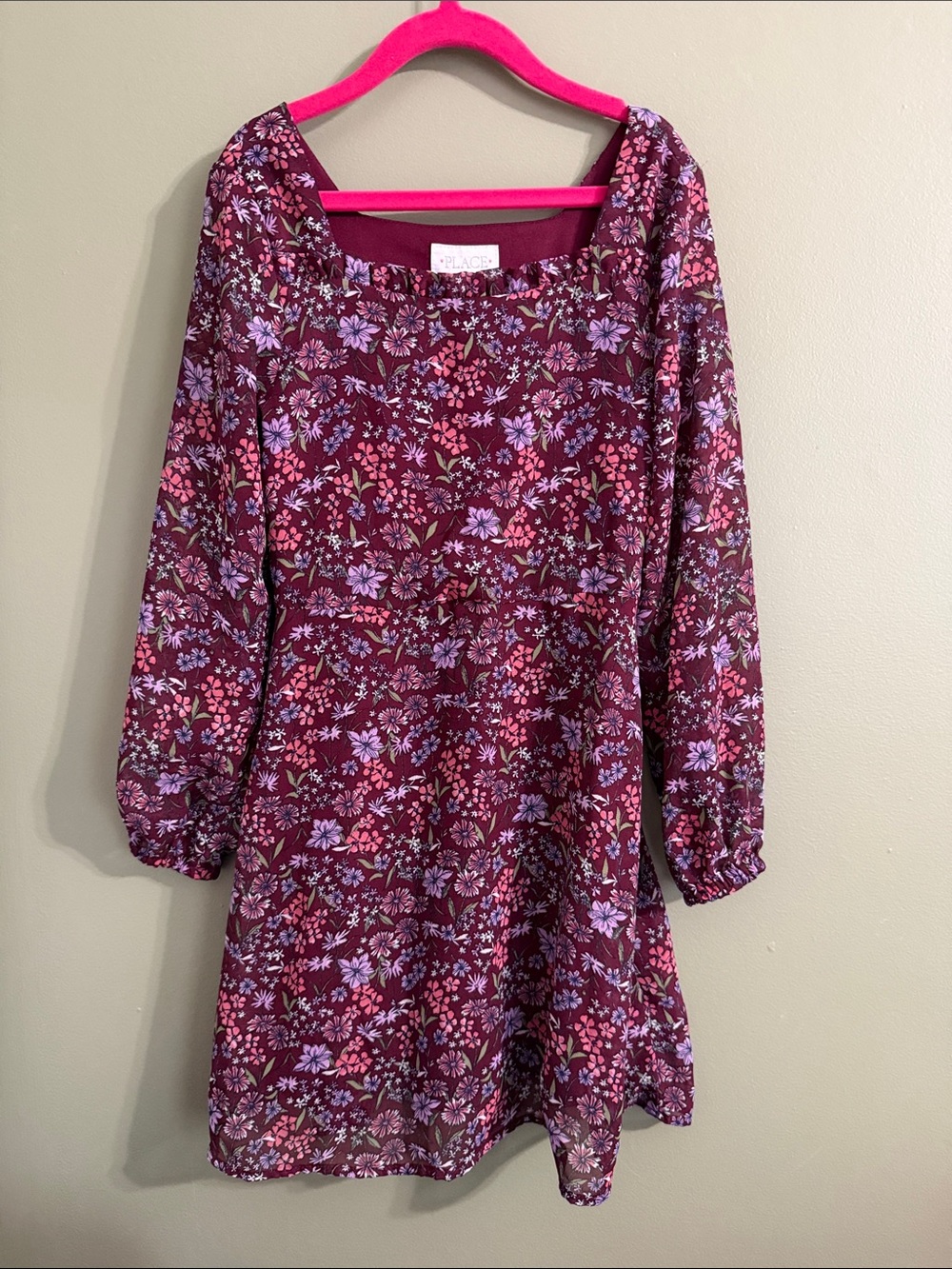 Children’s Place Girls Floral Long-Sleeve Dress